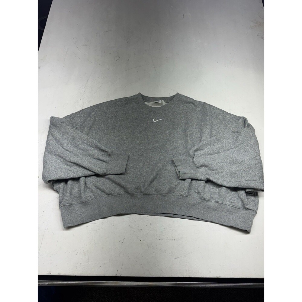 Nike Phoenix Fleece Oversized Cropped Crewneck Sweatshirt Gray Women’s 2XL